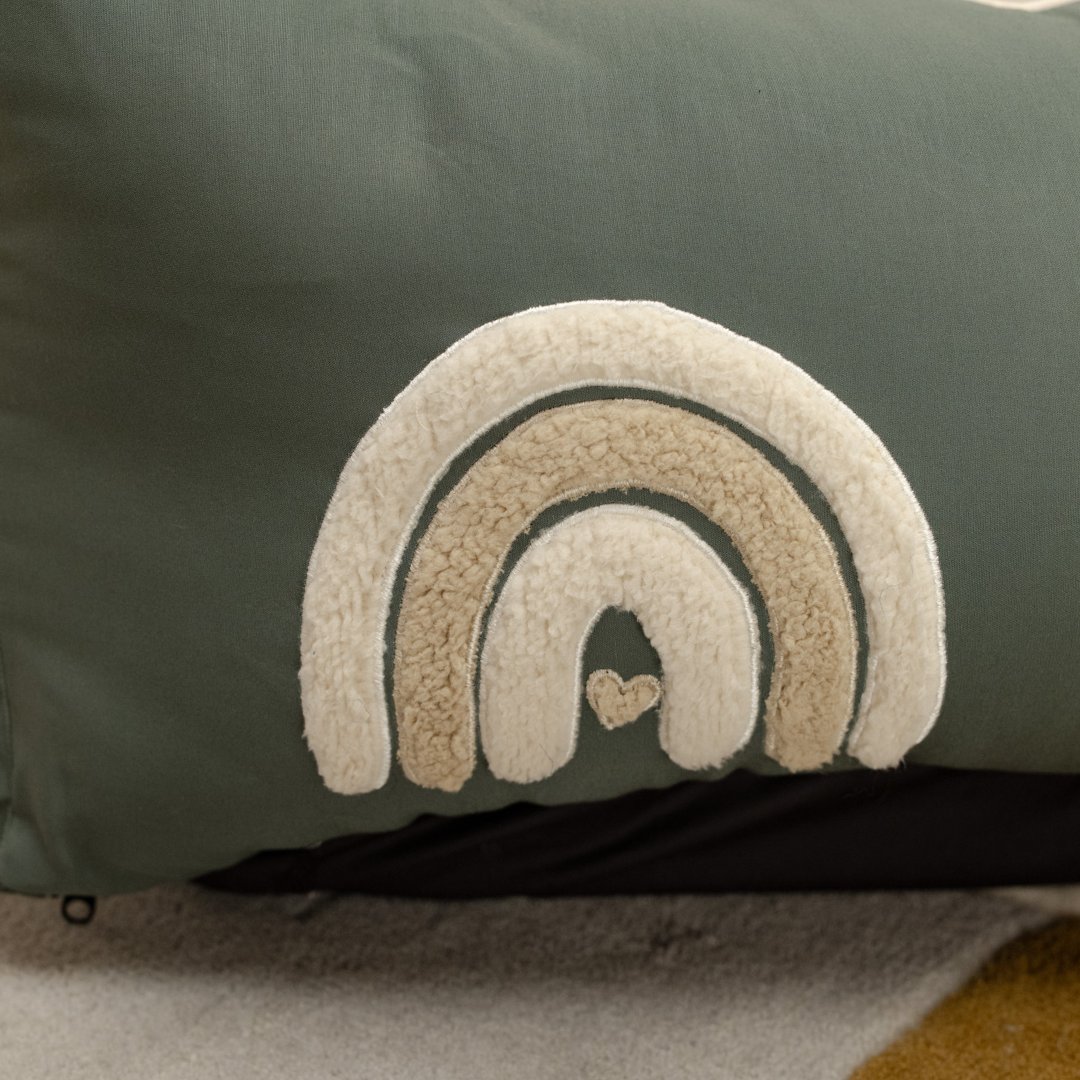 Green dog bed | Dog Beds with embroidery 