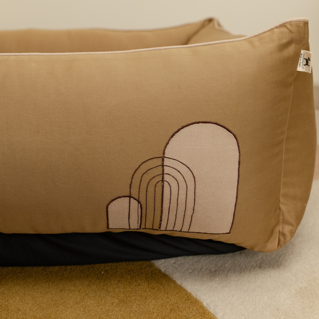 PoochMate OAK BOHO Khaki Cotton Dog Bed : Tribal Tales