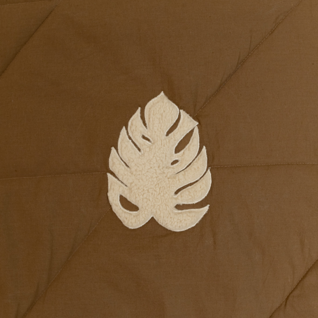 PoochMate OAK BOHO Sand Cotton Dog Blanket : Monstera